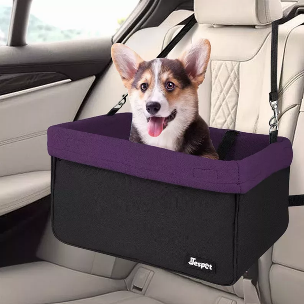 & GOOPAWS Dog Booster Seats for Cars, Portable Dog Car Seat Travel Carrier with Seat Belt for 24lbs