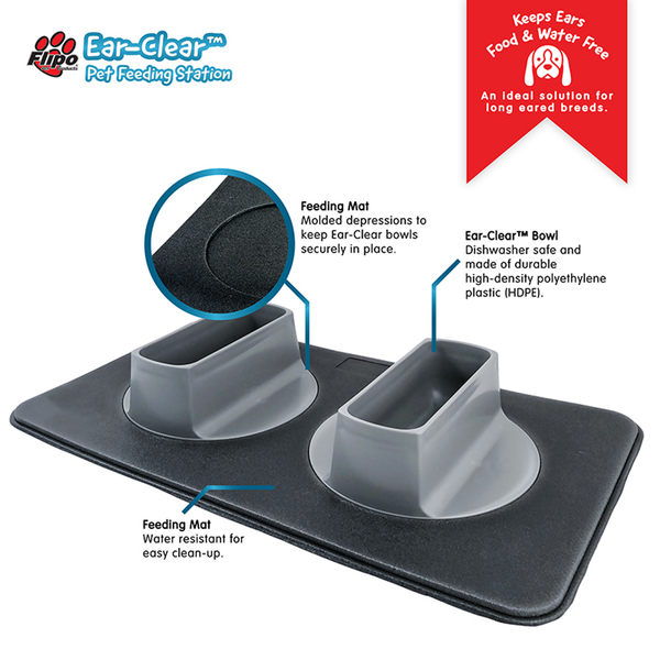Ear-Clear - Pet Feeding Station Pet Bowl