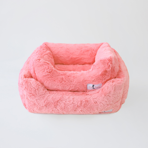 Cuddle Dog Bed Large Peach