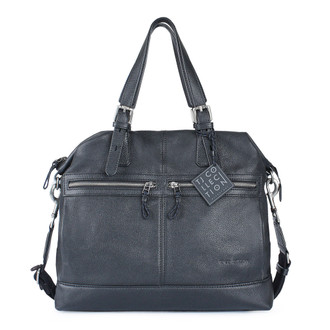 Black Textured Leather Handle Bag Berlin YH 8448810 BLI
