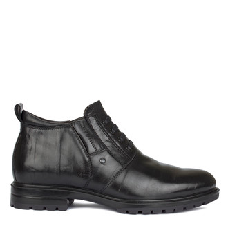 Men's Timeless Black Leather Winter Shoes GL 7515510 BLA