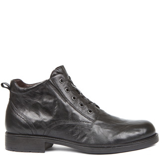 Men's Textured Leather Winter Boots MP 7521218 BLA