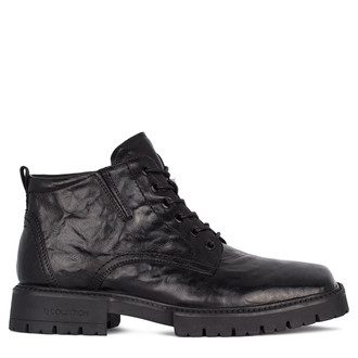 Men's Washed Leather Boots GN 7318011 BLA