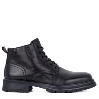 Textured Leather Winter Boots with 