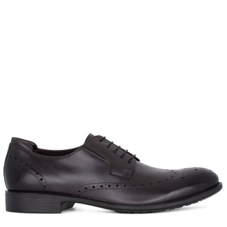 Men's Dark Brown Leather Dress Shoes MP 7291513 DBA