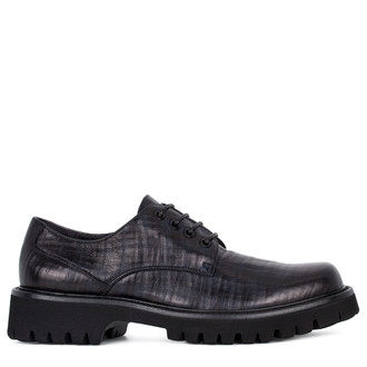 Men's Navy Shoes with a Check Pattern GB 7217513 NVA