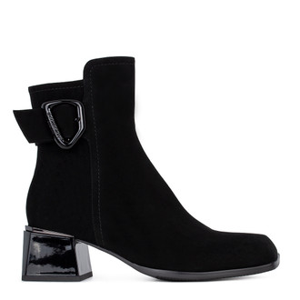 Women's Suede Ankle Boots with a Glossy Heel GF 5347713 BLS Women's Suede Ankle Boots with a Glossy Heel GF 5347713 BLS