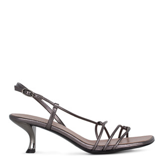 Women's Grey Thin Strap Shimmery Sandals GF 5153014 DGZ