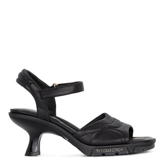 Women's Black Sporty Heeled Sandals GS 5164014 BLI
