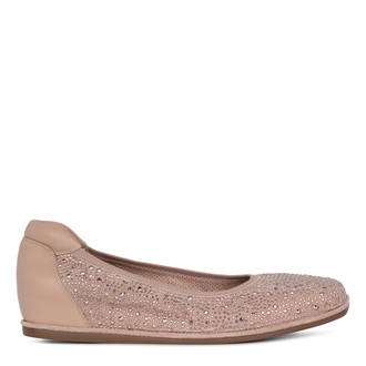 Women's Nude Suede Ballet Flats VR 5218414 NDZ