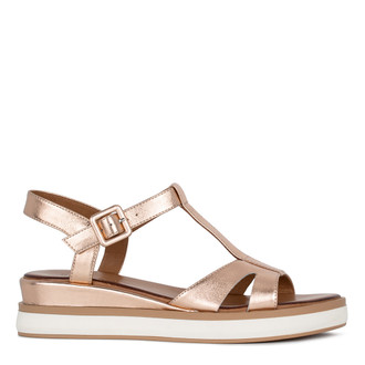 Women's Rose Gold Strappy Sandals GQ 5120714 PNZ