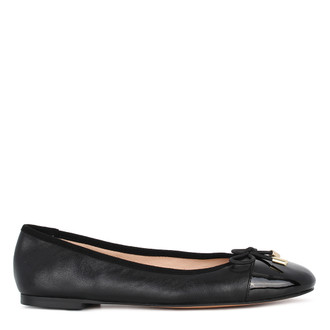 Women’s Black Ballet Flats with a Bow GQ 5203714 BLK