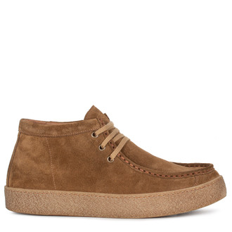 Men's Beige Suede Lace-Up Moccasin Boots TX 7309814 CMS