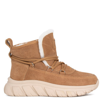 Women's Brown Suede Winter Boots with Wraparound Lacing GC 5514014 CGS