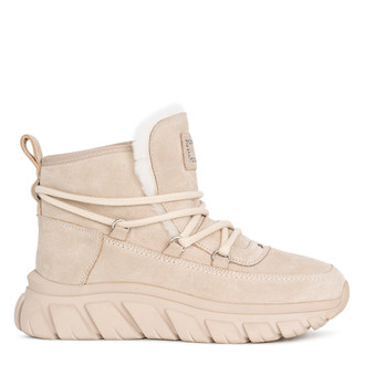 Women's Cream Suede Winter Boots with Wraparound Lacing GC 5514014 LGS Women's Cream Suede Winter Boots with Wraparound Lacing GC 5514014 LGS
