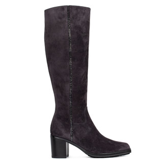 Women's Gray Winter Suede Boots with Zipper GF 5662714 DGZ