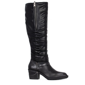 Women's Black Leather High Boots GS 5450034 BLZ
