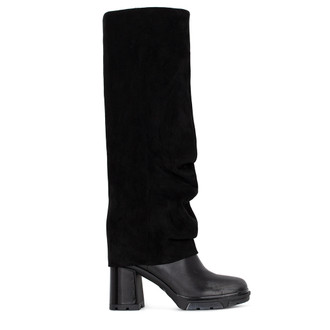 Women's Black Boots with Velvet Overshaft GS 5473534 BLS Women's Black Boots with Velvet Overshaft GS 5473534 BLS