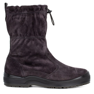 Women's Purple Suede Winter Mid-Calf Boots with Drawstring MP 5527014 DVS