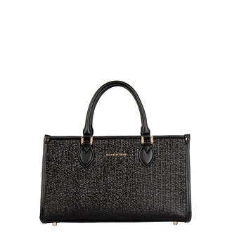 Women's Black Textured Murano Bag with Feet XB 5320024 BLK