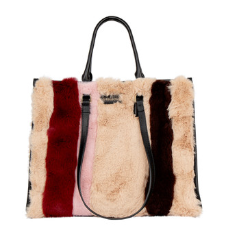 Women's Taormina Eco-Fur Bag with Makeup Bag YB 5459024 BGM Women's Taormina Eco-Fur Bag with Makeup Bag YB 5459024 BGM