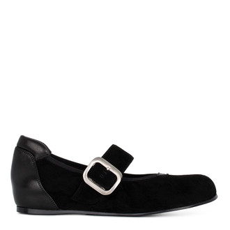 Women's Black Suede Ballet Flats GR 5218715 BLS Women's Black Suede Ballet Flats GR 5218715 BLS