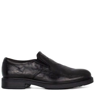 Men's Black Leather Loafers MP 7222715 BLA