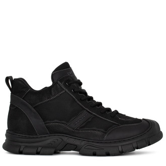 Men's Black Leather Sneakers TM 7518835 BLG