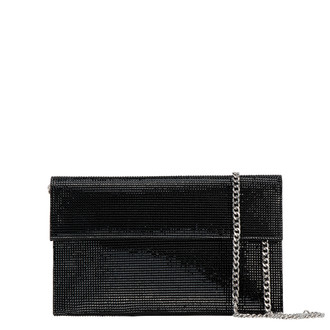 Women's Black Crystal-Embellished Envelope Clutch YB 5110925 BLZ