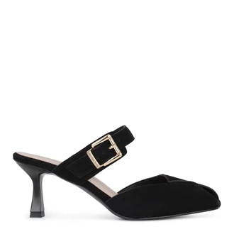 Black Suede Mules GF 5164016 BLS