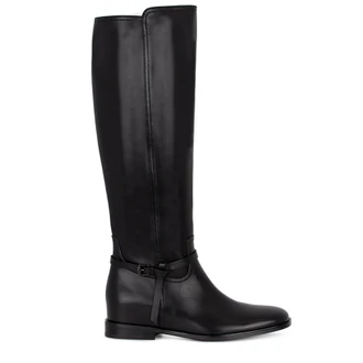 Women's Black Leather Riding Boots GF 5440616 BLK