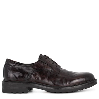 Men's Brown Washed Leather Oxford Shoes GN 7225516 DBA