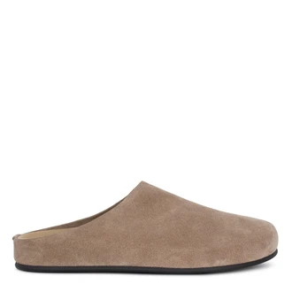 Women's Beige Suede Clogs GQ 5102017 TPS