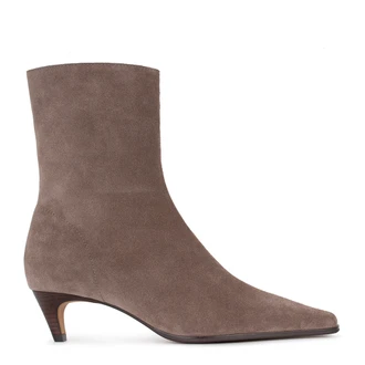 Women's Beige Suede Ankle Boots with Zipper GQ 5339916 TPS