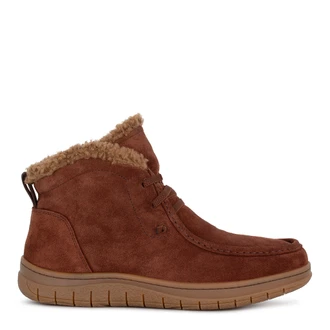 Women's Light Brown Suede Winter Boots with Elastic Laces TO 5508516 TRS