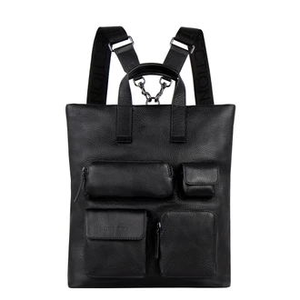 Unisex Black Leather Bag Torbole City Maxi YH 8439916 BLK