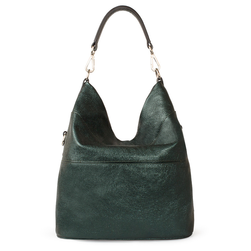 Metallic Green Bologna Convertible Leather Bag YG 5355819 GNZ