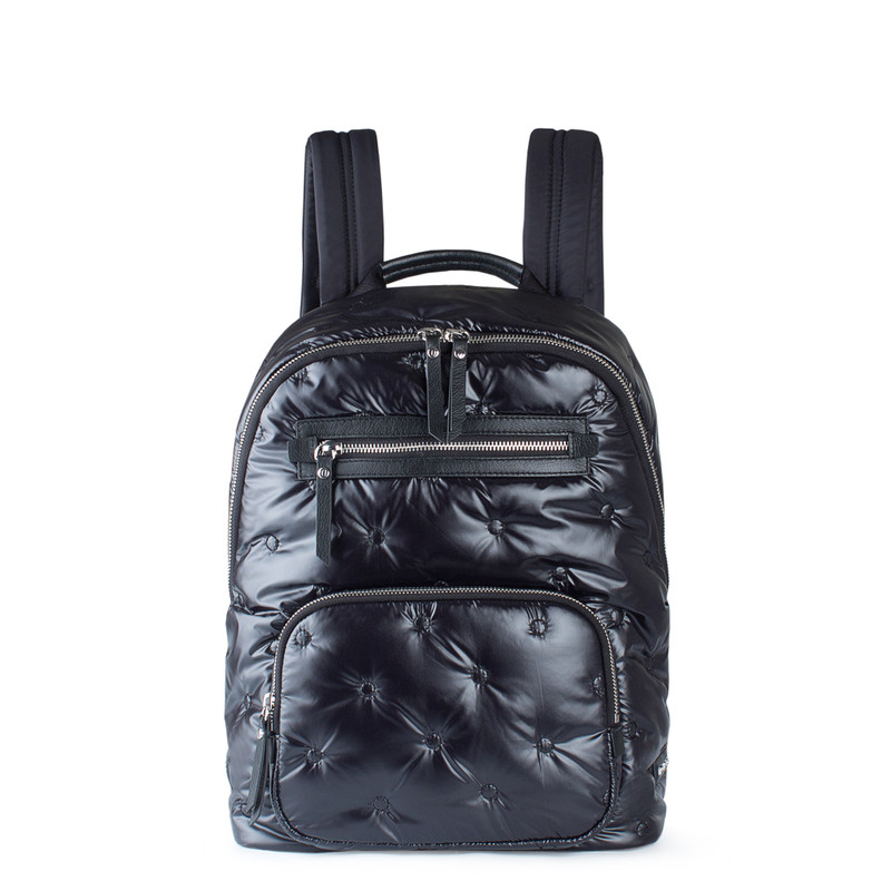 black nylon backpack purse