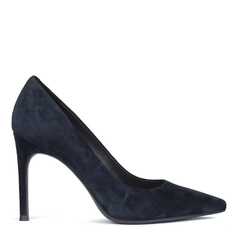 dark blue suede heels