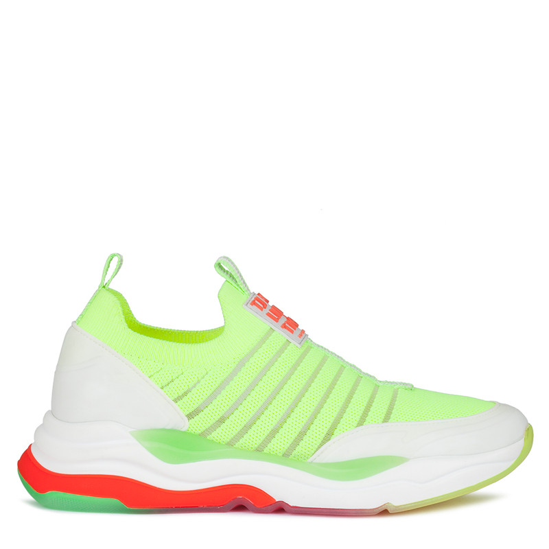 Women's Neon Green Rainbow Sneakers GS 5110820 YLM