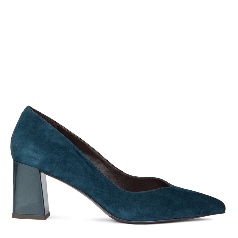 Velvety Turquoise- Blue Suede Pumps| TJ 