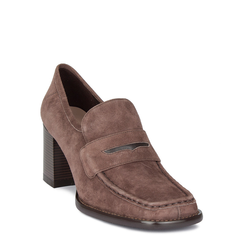 Classy Taupe Suede Shoes | TJ COLLECTION