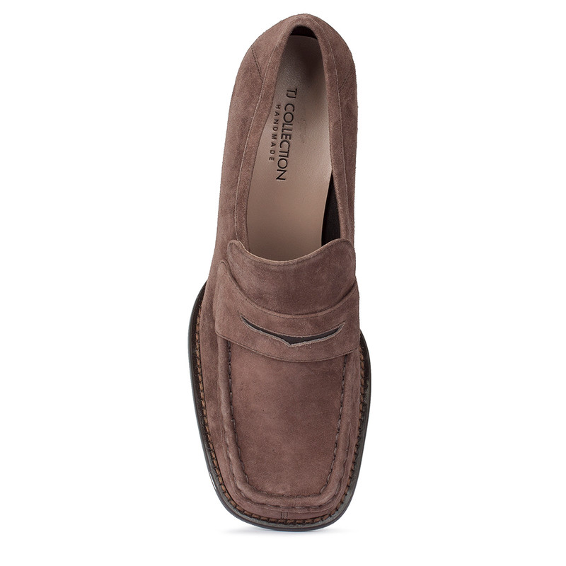 Classy Taupe Suede Shoes | TJ COLLECTION