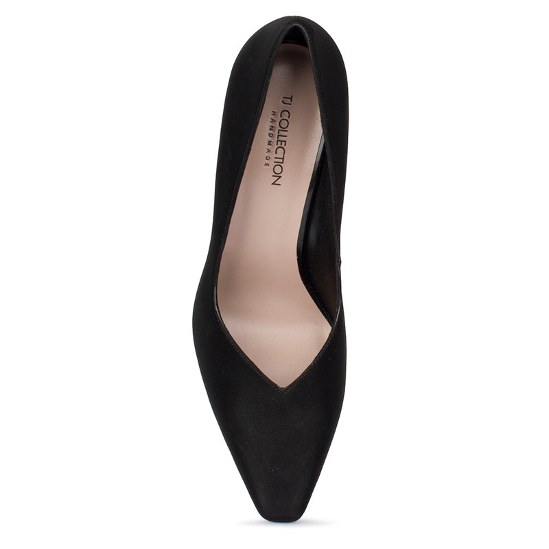 Black Stiletto Heels with Satin Finish 