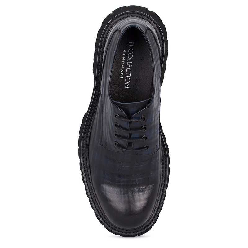Men's Checkered Leather Derbies GB 7215111 NVA
