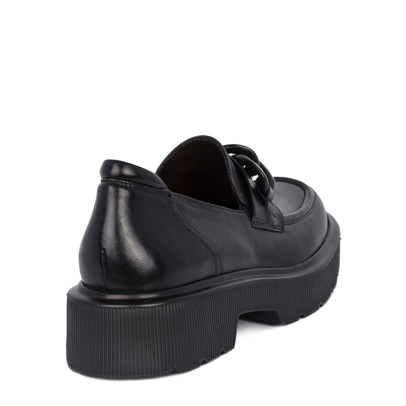 Women's Black Leather Jazz Loafers GP 5223211 BLK