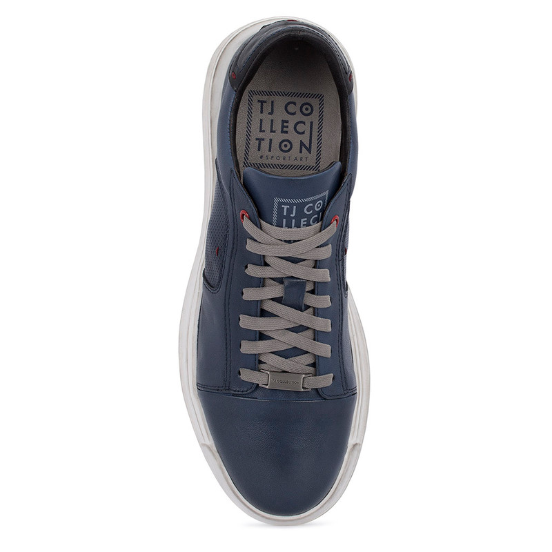 navy blue leather keds