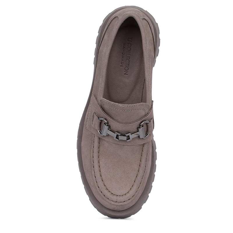 Women’s Beige Loafers with Tread GQ 5220012 TPZ
