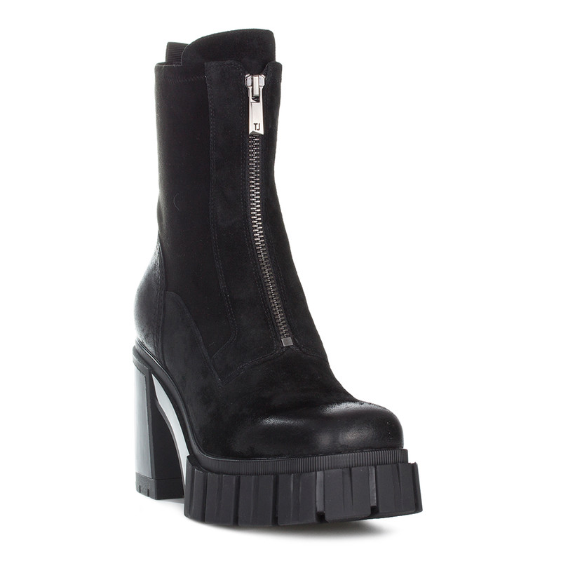 Women's  Black Platform Block Heel Boots GS 5360532 BLV