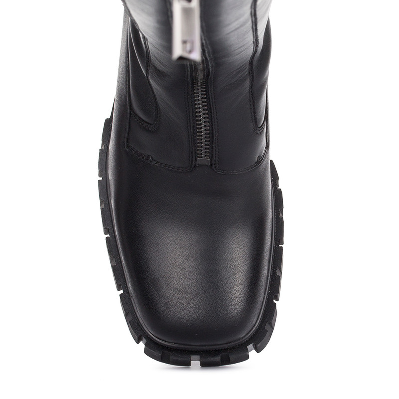 Women’s Black Zippered High Boots on a Platform Heel GS 5460832 BLK